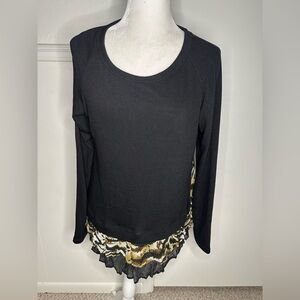 Karen Kane Layered Contrast animal print Sweater size L
